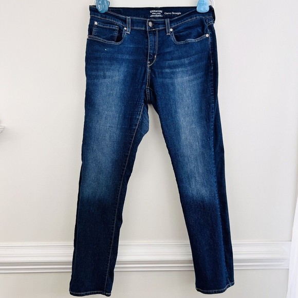 Levi's Denim - LEVI STRAUSS & CO. Womens Sz 16 34x32 Blue Slim Curvy Straight Denim Jeans
